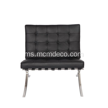 Black Leather Knoll Barcelona Kerusi dengan Uthmaniyyah